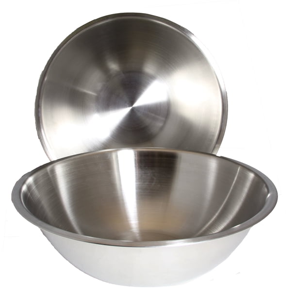 Juego de 2 tazones para mezclar de 8 cuartos de galón, cocina comercial profesional de acero inoxidable de Winco, base plana de 13,25 pulgadas de diámetro
