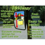 TecScan SEESeasy Golf Cart Mini Fixed Rear-View Mirrors Pair (3in x 4in)