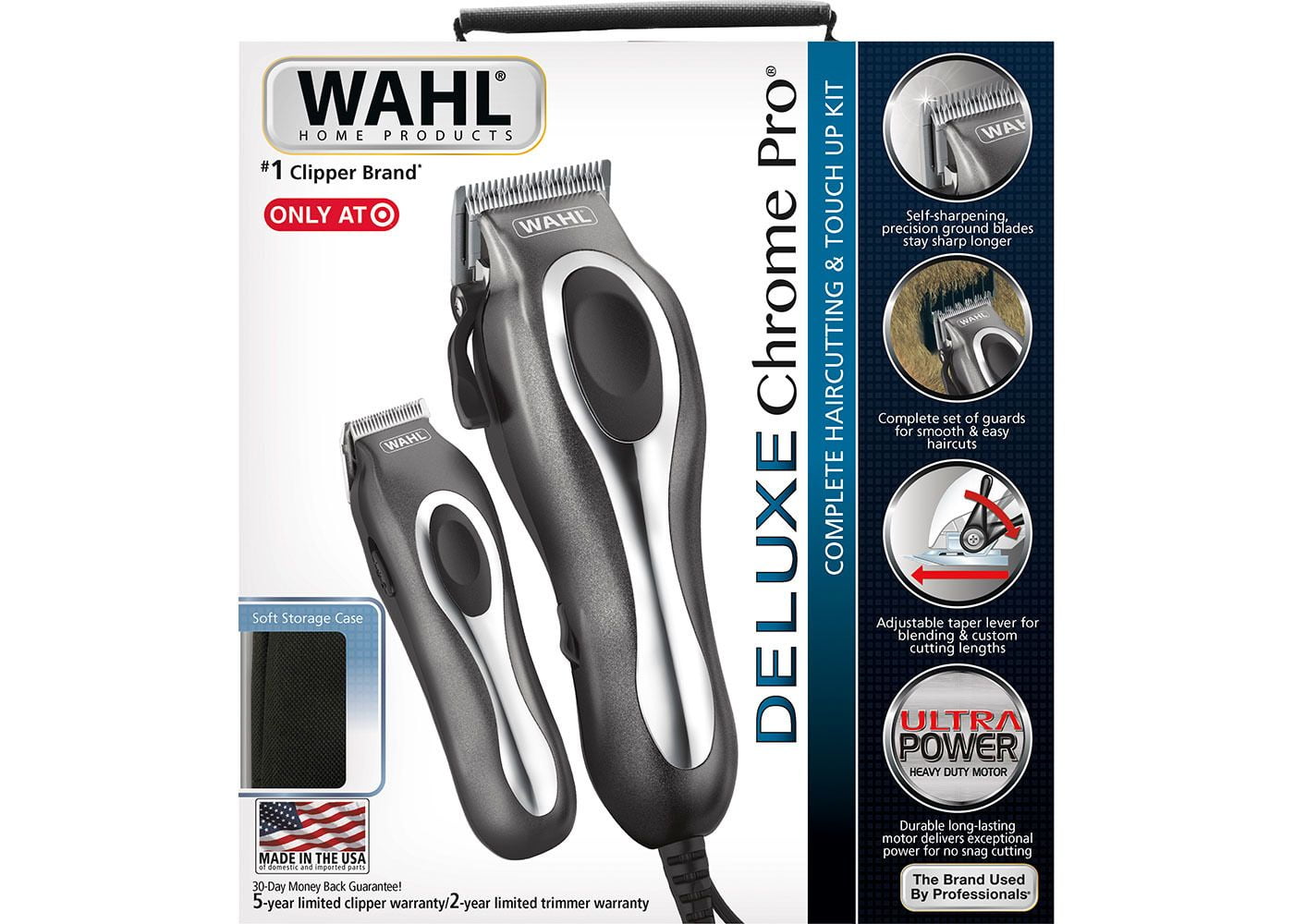 wahl deluxe haircut kit with trimmer and storage case
