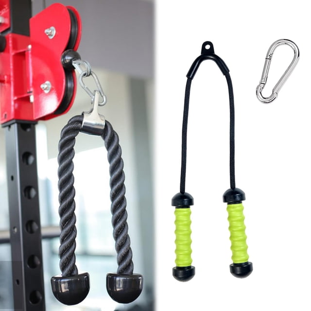 Accesorio para tirar hacia abajo de tríceps, accesorio de cable trasero con hebilla, cuerda para tirar hacia abajo de tríceps de alta resistencia, Verde