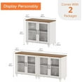 thumbnail image 2 of WAMPAT 2-in-1 Buffet Server Table, Accent Sideboard with Storage & Glass Door,Console Table for Kitchen, Dining Room, and Living Room, White & Oak, 2 of 7