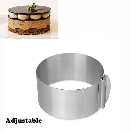 

CYMMPU Wood Cake Mould Clearance Adjustablue Round Cake Food Grade Stainless Steel Ring Tool for Baking Silver