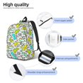 thumbnail image 5 of Daiia Funny Dinosaurs on Stripes Vintage Canvas Backpack for Men and Women ,Hiking Backpack,Travel Laptop Bag for School,Large Capacity Backpack, 5 of 8