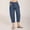01 Dark Blue, variant on Hicidod Womens Capri Pants Cotton Linen Casual Summer Solid Cropped Pants Plus Size Drawstring Elastic Waist Capris with Pockets