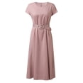 thumbnail image 4 of Sngxgn Women Summer Bodycon Backless Maxi V Neck Dress(Pink,XL), 4 of 9