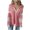 Pink, variant on HAiming Color Block Pullover Tops Casual V Neck Lapel Collar Long Sleeve Shirt Fall Winter Trendy Clothes