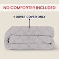 thumbnail image 2 of Kotton Culture 600TC 1Pc Pinch Pleated Duvet Cover Only 100% Egyptian Cotton (Light Gray, Queen), 2 of 4