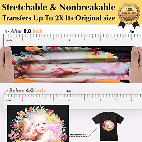 3 Sheets A4 Inkjet Heat Transfer Paper Iron On Transfer Paper 2.0 for White and Light T Shirts Fabrics NO Mirror Print,Easy to Iron On TransOurDream Tru-Transfer Paper TRANS-04-3