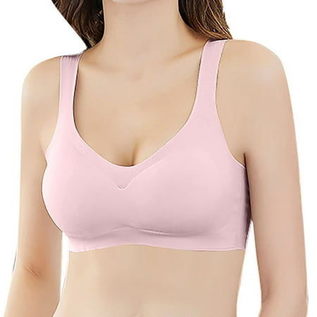 

HAPIMO Rollbacks Sports Bras for Women Elastic Running Padded Bralette Sleepwear Athletic Vest Cozy Workout Activewear Bra Stretch Ultrathin Wirefree Yoga Pink L