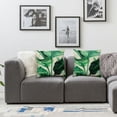 thumbnail image 2 of nygtbtfer 2Sets Tropical Leaves Throw Pillow Covers Green Palm Leaf Decorative Pillow Cases Outdoor Cushion Covers for Sofa Couch Garden Home Decor White, 2 of 7