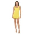 thumbnail image 3 of Women's Sleeveless Mini Cocktail Bodycon Dress, Square Neck, Sexy Slit, Club, Party(Yellow Small Size), 3 of 6