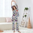 thumbnail image 5 of FORMRS Womens Pajama Set Long Sleeve Top and Pants with Pockets Soft Comfy Lounge Sleepwear, Sizes S-2XL, White Doodle Pattern, 5 of 7