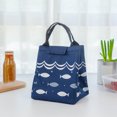 thumbnail image 2 of Blasgw Oxford Cloth Printing Portable Lunch Bag Outdoor Picnic Insulation Bag Portable Ice Bag Navy, 2 of 2
