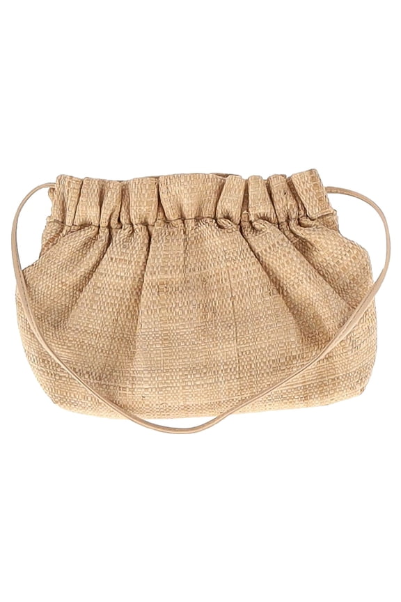 Pre-Owned Loeffler Randall Willa Mini Cinch Clutch in Beige Raffia