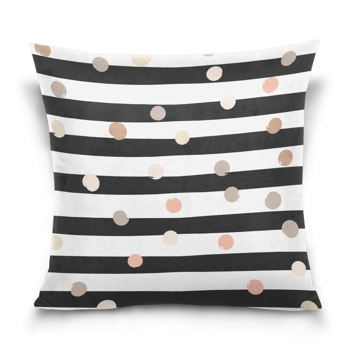 POPCreation Black And White Stripes Spots Throw Pillow