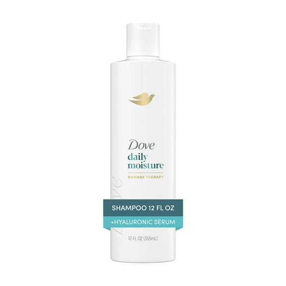 Dove Damage Therapy Shampoo Daily Moisture with Bio-Protein Care Technology & Hyaluronic Serum, 12 fl oz
