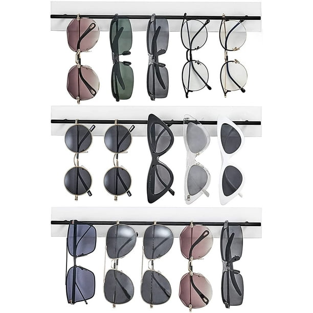 Wood Sunglasses Storage Organizer Wall Mounted Eyeglasses Holder