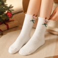 thumbnail image 6 of Kamentoy Socks For Women Christmas Thick Coral Fleece Fuzzy Mid Calf Crew Socks Soft Warm Plush Sleep Socks for Ladies Fall Winter Indoor Lounging Rest Christmas Holiday, 6 of 6