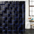 thumbnail image 2 of Blue Black Cubes Shower Curtain, Waterproof Shower Curtains for Bathroom, Modern Geometric Abstract Art Washable Fabric Bathtub Curtain Set Bath Decor with 12 Hooks 48"x72", 2 of 8