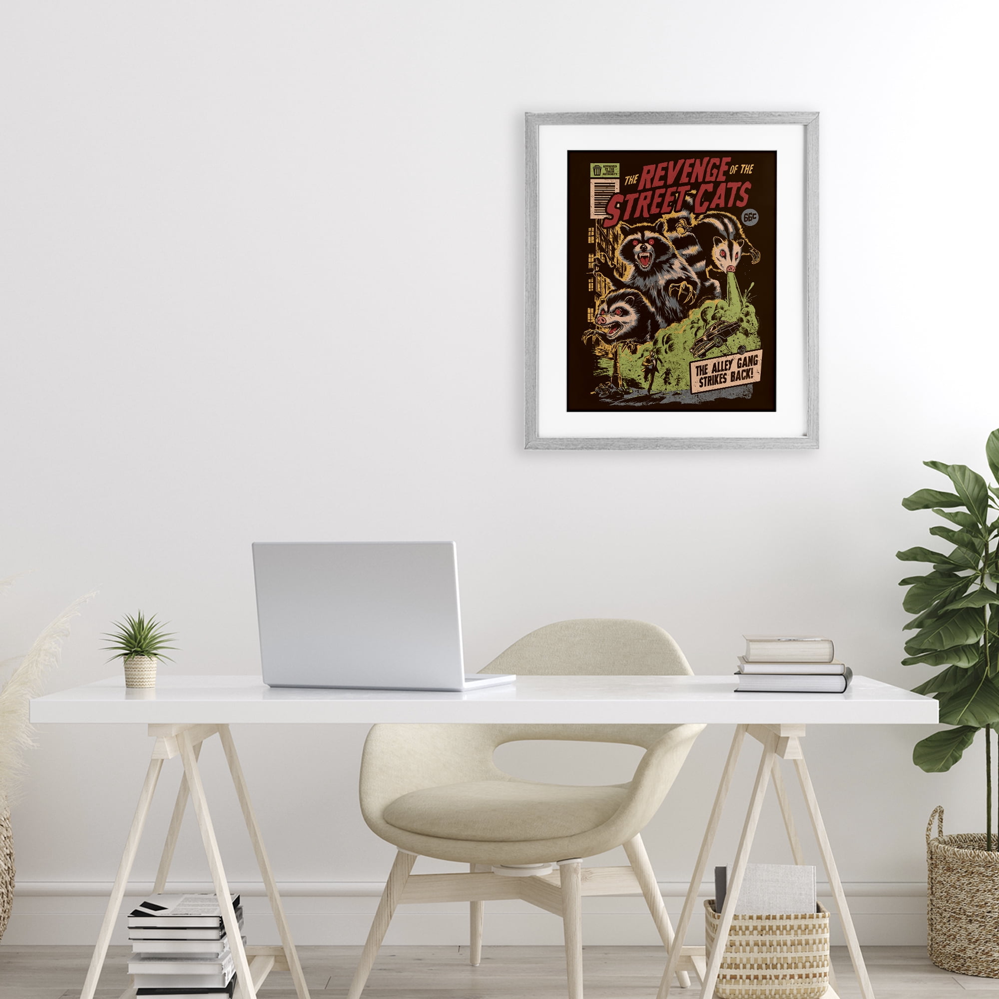 Stupell Industries Revenge Of Street Cats Gray Framed Print Under Glass, design by EduEly Designs