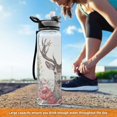 thumbnail image 6 of Leaves Deer and Flowers Sports Water Bottle Portable Travel Mug 32oz BPA Free Leak Proof Straw Transparent Tritan for Gym Yoga Cycling Camping, 6 of 7