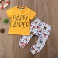 thumbnail image 2 of Toddler Newborn Baby Boy Girl Happy Camper Short Sleeve T-Shirt Top+Animal Printed Pant 2Pcs Outfit Set, 2 of 6