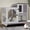 Gray, variant on MEDEHOO Bunny Cage Indoor Outdoor Rabbit Hutch with Casters Waterproof Roof, Pull Out Tray from Back and Front, 61.2" L x 22.6" W x 33.5" H