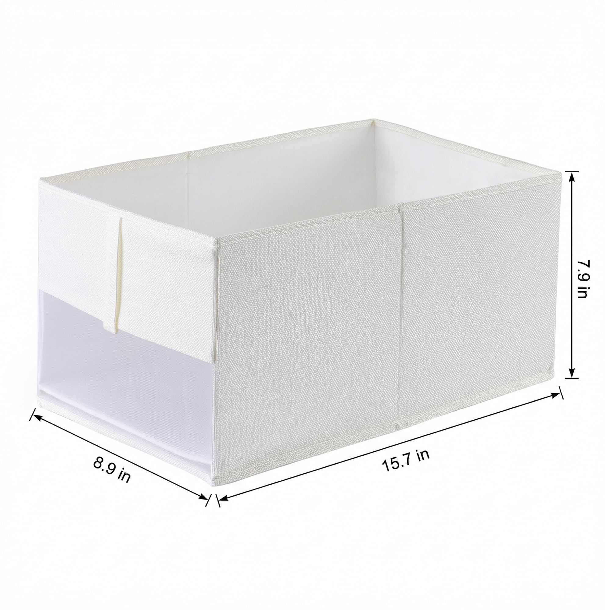 Unique Bargains 1pc Collapsible Fabric Storage Bins White 15.7*8.9*7.9in