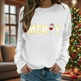thumbnail image 4 of HOMBOM Winter Sweatshirts for Women White Crewneck Merry Casual Graphic Christmas Adults Sweatshirt Xmas, 4 of 6