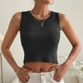 thumbnail image 7 of Wycnly Tank Tops for Women Soft Knitted Ribbed Sexy Slim Fit Going out Cropped Tops Vest Summer Solid Round Neck Sleeveless Shirts Fashion Blouses Black m, 7 of 7