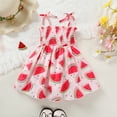 thumbnail image 3 of Happy Town Toddler Girl Dress Strawberry Print Sleeveless Dresses Infant Girl Spring Summer Sling Dress, 3 of 7