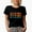 Black, variant on Let's Go Girls, Quote to Perk Up Your Friends, Groovy Retro Wavy Text Merch Gift, Navy Blue T-Shirt, Small