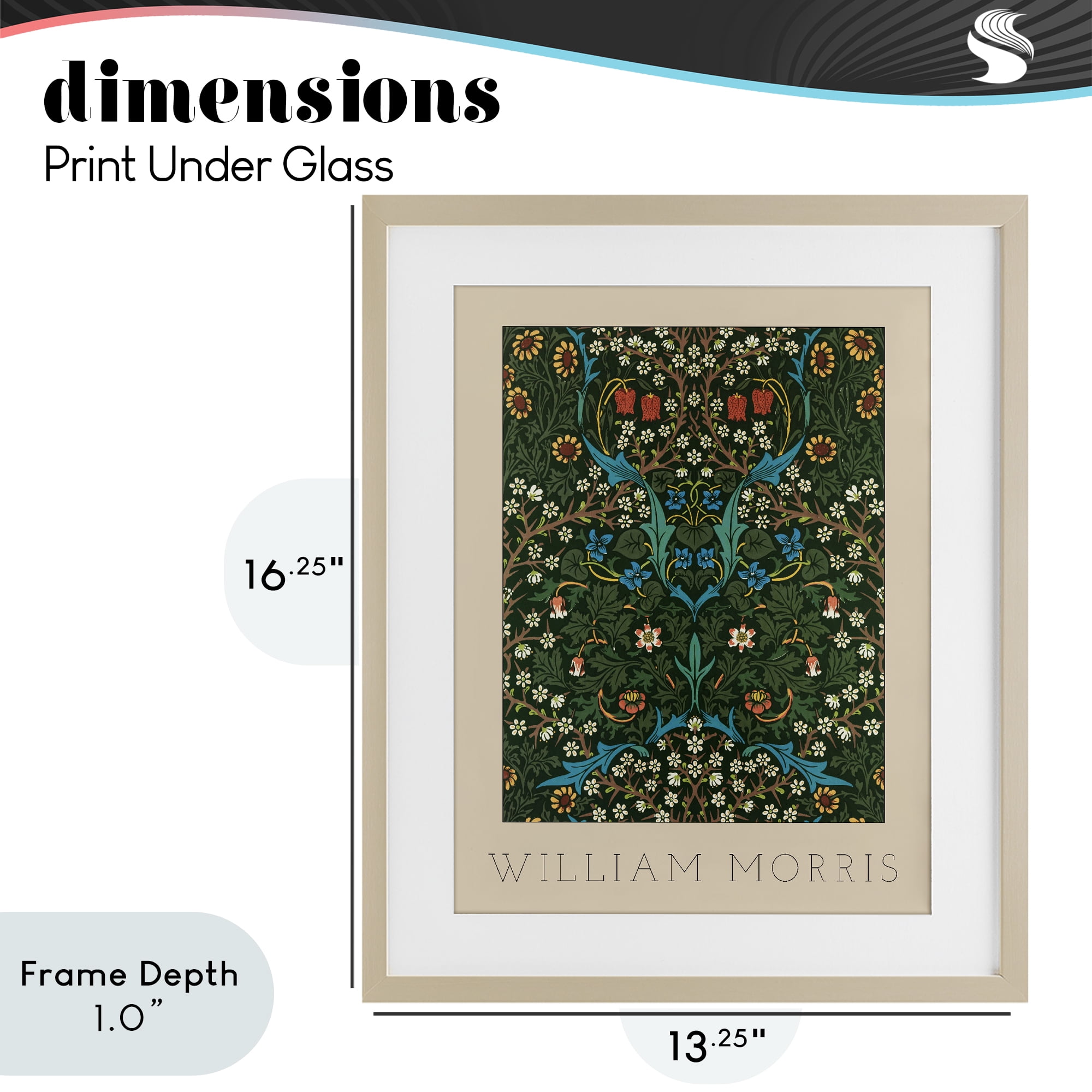 Stupell Industries Ornate Botanicals William Morris Birch Framed Print Under Glass, design by Lil' Rue