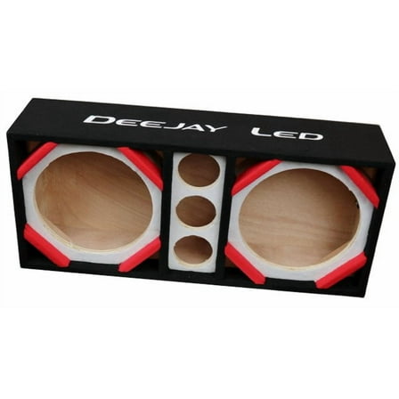 Deejay LED D12T3WHITE 12 in. Two Woofers Plus Three Tweeters Empty Chuchera Speaker Enclosure, White