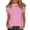 Pink, variant on Gsakboxl Tops for Women Women Solid Mock Neck Short Sleeve Casual Blouse Slim Fit Basic Tee Top Beige L