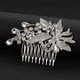 thumbnail image 3 of Zhuge Horquillas para el pelo de boda con flores para novias, peinetas con perlas de cristal,joyas con diamantes de imitación para novias, damas de honor y mujeres (plateado C), 3 of 4