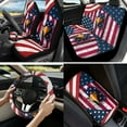 thumbnail image 2 of Yuyamidu USA Flag Car Seat Cover Set of 13 Ealge Steering Wheel Cover Seatbelt Pads Armrest Cover Key Ring Coasters, Universal Fit Auto Accessories, 2 of 6