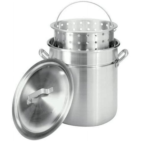 Bayou Classic Stock Pot Aluminum Polished - 42 Qt Silver