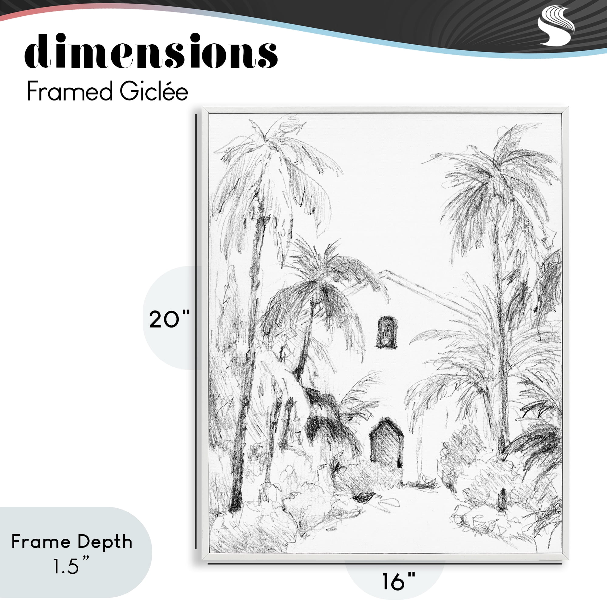 Stupell Industries Island Church Sketch White Framed Giclee Art, design by Lanie Loreth