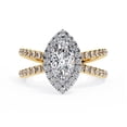thumbnail image 2 of IGI Certified Lab Grown Diamond Engagement Ring | Center 10x5mm Marquise Cut Split Shank Halo Solitaire Wedding Anniversary Rings For Women 18k Yellow Gold | F-G, VS-SI Quality (1.30 Ctw) Ring Size-6, 2 of 7