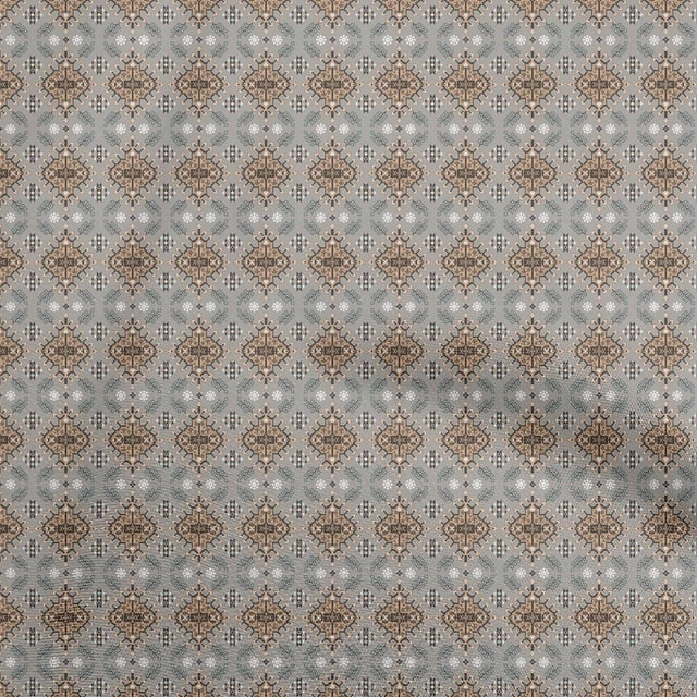 oneOone Rayon Gray Fabric Asian Kilim Dress Material Fabric Print Fabric By The Yard 56 Inch Wide