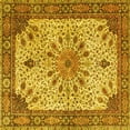 thumbnail image 1 of Ahgly Company Machine Washable Indoor Square Persian Yellow Traditional Area Rugs, 6' Square, 1 of 4