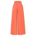 thumbnail image 5 of Oiangi Women's Flowy Palazzo Pants with Pockets Ruffled Elastic Waist Wide Leg Pant Casual Trendy Holiday Trousers for Fall Orange XL, 5 of 7