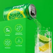 Poppi Lemon Lime Prebiotic Soda, 12 oz, 4 Pack Cans