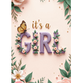 thumbnail image 4 of Floral Design Baby Shower Banner Rose Pattern Butterfly Decoration It's a Girl for Baby Party Newborn Celebration Gender Reveal, 4 of 7