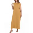 thumbnail image 3 of Cueply Women's Plus Size Maxi Dresses Casual Split Long Sleeveless Dress for Women with Pockets, 3 of 7