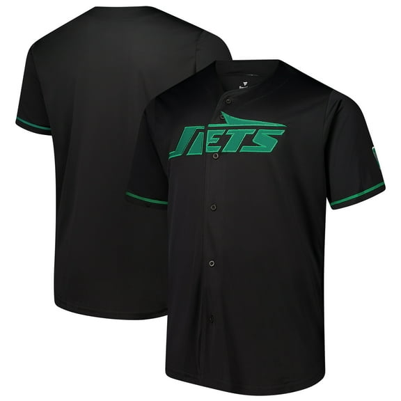 Men's Fanatics  Black New York Jets Pop Full-Button Jersey