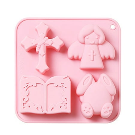 

Sorrowso 3D Easter Bunny Angel for Cross Silicone Mold Non-Stick Chocolate Candy Cupcake Molds Jelly Biscuits Cookies Baking Mould Ice Cube Tray