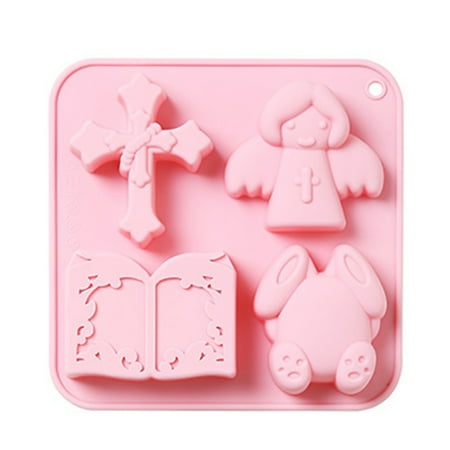 

TINYSOME 3D Easter Bunny Angel for Cross Silicone Mold Non-Stick Chocolate Candy Cupcake Molds Jelly Biscuits Cookies Baking Moul