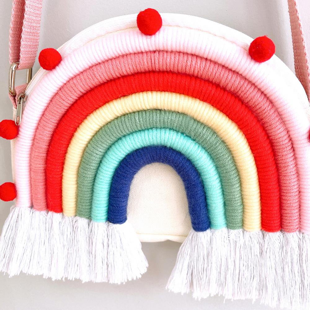 Cotton Woven Rainbow Bag With Tassel Children Rainbow Messenger Bag Colorful Crossbody Bags Small Shoulder Bag Cute Kids Coin Purse Walmart